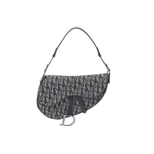 Christian Dior Denim Trotter Saddle Bag Black